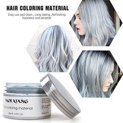 Temporary Hair Color Wax Sliver Grey Hairstyle Cream 4.23 oz Hair Pomades Natural Hairstyle for Kids Men Women Party Cosplay Date (Sliver Grey)