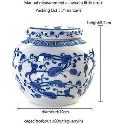 Blue and White Porcelain Mini Tea Caddies Cans Chinese Tea Set Canister Seal Storage Jar Vintage Home Decor,A