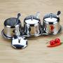 Stainless Steel Spice Container, Household Condiment Jar Set Kitchen Spice Storage Canister With Serving Spoons And Non-slip Base -3pcs