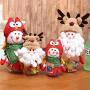 STOBOK 2pcs Christmas Candy Jar Santa Snowman Doll Cookie Gift Bottle Jar Food Storage Container for Xmas Holiday Party Table Decoration