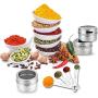Magnetic Spice Containers, Stainless Steel Spice Jar Set With Trestle And Rotating Transparent Lid Indian Small Spice Storage Canister-c