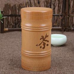 Handmade Tea Box Bamboo Storage Box Tea Canister Lid Seal Kitchen Storage Jars Accessories Spice Box Case Organizer,8X15Cm