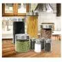 Home Décor Premium 8 Piece Glass Canisters and Spice Jar Set with Stainless Steel Screw On Lids Clear Storage