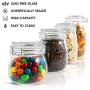 4-Pieces Household Airtight Canister Set (Clear Glass) with Lid Waterproof and Airtight Storage Glass Jar Dry Food Pantry Multi-Purpose Food Storag Container-Includes 1 each 1.5L 1L 0.76L 0.5L