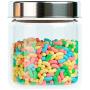 Home Intuition Round Glass Canister Set with Stainless Steel Lids, 4 Pieces
