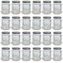 4 oz Hexagon Mini Glass Jars with Silver Lids and Labels (Pack of 24)