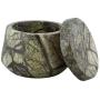 ShalinIndia Handmade Forest Brown Storage Box - Marble - 4 inches by 3 inches - Perfect as a Spice Jar with Lid or Small Office Supplies (Forest Brown)