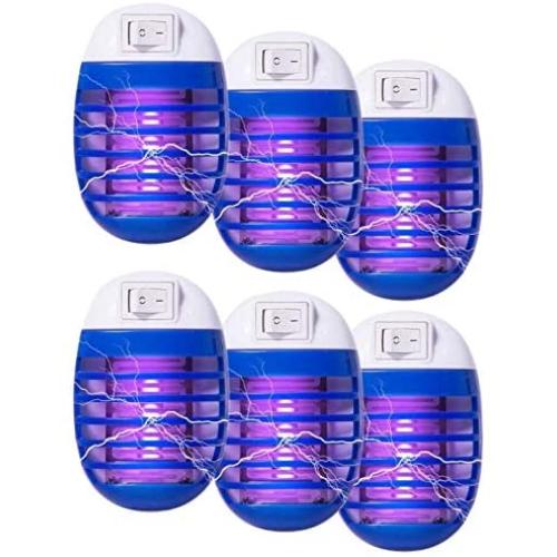 6 Pcs Bug Zapper Electric Fly Insect Trap Indoor, Mosquito Killer LED Light for Patio, Bedroom, Kitchen, Office