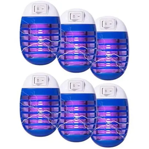 6 Pcs Bug Zapper Electric Fly Insect Trap Indoor, Mosquito Killer LED Light for Patio, Bedroom, Kitchen, Office 6 Pcs Bug Zapper Electric Fly Insect Trap Indoor, Mosquito Killer LED Light for Patio, Bedroom, Kitchen, Office