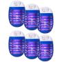 6 Pcs Bug Zapper Electric Fly Insect Trap Indoor, Mosquito Killer LED Light for Patio, Bedroom, Kitchen, Office