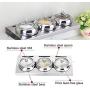 DUDDP Storage Spice lar set Spice Jar Set Stainless Steel Sugar Bowl with Lid and Spoon, 3 Stainless Steel Salt Bowl Spice Jars Set, Condiment Pots with Holder (Color : L)