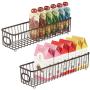 Organisateur de Rangement en Métal pour Cuisine mDesign – Panier à Grille Moderne Style Ferme – Idéal pour Placards, Étagères, Plans de Chien – X Long Container, 2 Pack – Bronze Organisateur de Rangement en Métal pour Cuisine mDesign – Panier à Grille Moderne Style Ferme – Idéal pour Placards, Étagères, Plans de Chien – X Long Container, 2 Pack – Bronze