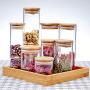 Transparent Glass Jars Seal Jars Grains Storage Bottles Spice Jar Kitchen Storage Cans Kitchen Storage Organization,Y3-6.5X12