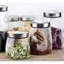 WH- Kitchen Seal Tank Accommodating Fresh Snack Classified Grains Of Stainless Steel Glass Jar Lid Storage Box 4 Sets WH- Kitchen Seal Tank Accommodating Fresh Snack Classified Grains Of Stainless Steel Glass Jar Lid Storage Box 4 Sets