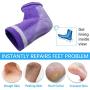 Moisturizing Socks, 3 Pairs-Moisturizing/Gel Heel Socks for Dry Cracked Heels, Open Toe Socks, Ventilate Gel Spa Socks to Heal and Treat Dry, Gel Lining Infused with Vitamins (Blue, Purple, Black)