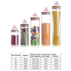 Transparent Glass Jars Seal Jars Grains Storage Bottles Spice Jar Kitchen Storage Cans Kitchen Storage Organization,Zg-B3-6.5X18