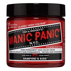 Manic Panic Vampire’s Kiss Hair Dye – Classic High Voltage - Semi Permanent Hair Color - Medium Red with Bright Pink Undertones - For Dark & Light Hair - Vegan, PPD & Ammonia-Free - For Hair Coloring