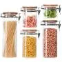 Bocal en Verre Transparent WANGLX 750ml avec Couvercle en Bambou et Anneau en Silicone – Récipient de Rangement Cuisine pour Céréales, Alimentation, Durable et Hermétique Bocal en Verre Transparent WANGLX 750ml avec Couvercle en Bambou et Anneau en Silicone – Récipient de Rangement Cuisine pour Céréales, Alimentation, Durable et Hermétique
