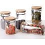 UPKOCH Glass Canister Food Storage Container with Locking Lids Leak Proof Storage Bottle Glass Jar for Food 800ML (Transparent)