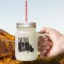 Green Truck DriverS Wife Frosted Glass Mason Jar With Straw