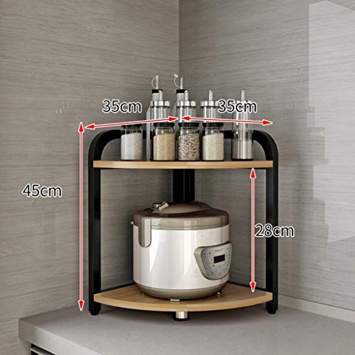 JIAXRACK Double Layers Kitchen Spice Rack, Kitchen Countertop Corner Spice Rack Seasoning Jar Storage Organizer Shelf for Jars Spice Bottle (Size : Style 7)