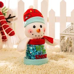 RUJFISH Christmas Storage Bin Candy Jar Cookie and Gift Container Bottle Jar Snowman Santa Clause Design for Cookie Treats and Chocolate Decorative