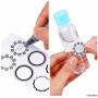 Travel Bottle Set - Refillable - TSA/Airline Approved - 12 Bottles and Jars - 3 Tools (Pipette, Funnel and Mini Spatula) - for Downsized Portions of Your Favorite Cosmetics, Lotions and Creams