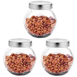 Kitchen Food Storage Jar Airtight Food Storage Storage Jar PACK OF 3 Transparent Glass Storage Container Tea/season Sealed Can(450ml)