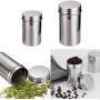 SM SunniMix Stainless Steel Seasoning Spice Box Tea Coffee Storage Container Cruet Jar, Multi-purpose Air Tight Stay Fresh Tin Pour/Sift Shaker - Small