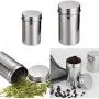 SM SunniMix Stainless Steel Seasoning Spice Box Tea Coffee Storage Container Cruet Jar, Multi-purpose Air Tight Stay Fresh Tin Pour/Sift Shaker - Small SM SunniMix Stainless Steel Seasoning Spice Box Tea Coffee Storage Container Cruet Jar, Multi-purpose Air Tight Stay Fresh Tin Pour/Sift Shaker - Small