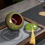 Creativity Tea Box Ceramic Tea Storage Chinese Tassel Cover Printed Tea Caddies For Coffee Powder Organizer Cans,red