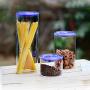 LOCGFF 3 Pack Glass Storage Jars with Sealed Lids, Bpa Free High Borosilicate Glass Cookies Jars, for Candy, Cookie, Rice, Sugar, Flour, Pasta, Nuts