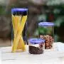 LOCGFF 3 Pack Glass Storage Jars with Sealed Lids, Bpa Free High Borosilicate Glass Cookies Jars, for Candy, Cookie, Rice, Sugar, Flour, Pasta, Nuts LOCGFF 3 Pack Glass Storage Jars with Sealed Lids, Bpa Free High Borosilicate Glass Cookies Jars, for Candy, Cookie, Rice, Sugar, Flour, Pasta, Nuts