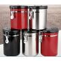 Neekor Stainless Steel Coffee Bean Sealing Jar Can with Exhaust Valve Sealed Coffee Bean Canister with Time Adjustable Dial, Capacity: 1.5L (Gold)