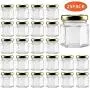Bouteilles en verre hexagonales mini Woaiwo-q 1,5 oz, pot de miel transparent, avec couvercle (or, 25 pièces) Bouteilles en verre hexagonales mini Woaiwo-q 1,5 oz, pot de miel transparent, avec couvercle (or, 25 pièces)