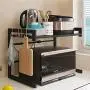 Kitchen shelf Microwave Oven Stand Storage Standing Spice Rack Countertop Storage Organizer with Removable Hooks 2-tier Spice Bottle Jars Rack Adjustable shelf household storage rack multi-function st Kitchen shelf Microwave Oven Stand Storage Standing Spice Rack Countertop Storage Organizer with Removable Hooks 2-tier Spice Bottle Jars Rack Adjustable shelf household storage rack multi-function st