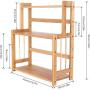 Bamboo Spice Rack Bottle Jars Holder Countertop Storage Organizer 3-Tier Adjustable Slim Shelf for Kitchen Bathroom Bedroom
