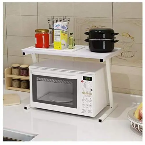 Naiflowers 2 Tier Kitchen Storage Shelf Microwave Storage Rack Oven Standing Spice Rack Kitchen Countertop Storage Organizer, Spice Bottle Jars Rack Holder, 23.6×13.8inch (White) Naiflowers 2 Tier Kitchen Storage Shelf Microwave Storage Rack Oven Standing Spice Rack Kitchen Countertop Storage Organizer, Spice Bottle Jars Rack Holder, 23.6×13.8inch (White)