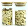 TOPJAR Glass Food Storage Containers with Bamboo Lids Set of Two Honey Glass Jars TOPJAR Glass Food Storage Containers with Bamboo Lids Set of Two Honey Glass Jars