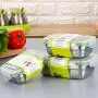 Food Storage Containers Set with Lids 3 Pack Meal Prep Containers Stainless Steel Kitchen Storage Box Airtight Leak Proof Easy Snap Lock Metal Container Set for Kitchen Use Food Storage Containers Set with Lids 3 Pack Meal Prep Containers Stainless Steel Kitchen Storage Box Airtight Leak Proof Easy Snap Lock Metal Container Set for Kitchen Use
