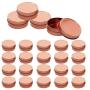 Mimi Pack 24 Pack Tins 2 oz Shallow Round Tins with Solid Slip Lids Empty Tin Containers Cosmetics Tins Party Favors Tins and Food Storage Containers (Rose Gold)