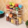 TY-ZWJ Bathroom Finishing Storage Rack/Kitchen Seasoning Jar, Finishing Storage Rack Double Seasoning Rack Kitchen Seasoning Jar Soy Sauce Bottle Seasoning Rack