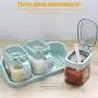Küchengewürz-Aufbewahrungsbox, 3er-Set Wandhängende Weizenspillar Gewürzgläser für Küche, Handgriff Condiment Boxen – Gewürzglas Behälter Transparente Aufbewahrungsbehälter – Cruet