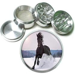Snow Stallion Majestic Horse Aluminum Tobacco Herb Spice Grinder