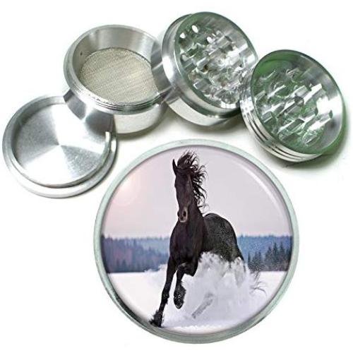Snow Stallion Majestic Horse Aluminum Tobacco Herb Spice Grinder