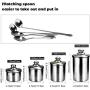 Woaiwo-q Food Storage Airtight Canister Set,4-Piece Stainless Steel Container with Clear Glass Lids and Spoons,For the Kitchen Counter Coffee Tea Nuts Sugar Flour