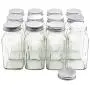 U-Pack 12 pieces of French Square Glass Spice Bottles 6 oz Spice Jars with Silver Metal Lids, Shaker Tops, and Labels by U-Pack U-Pack 12 pieces of French Square Glass Spice Bottles 6 oz Spice Jars with Silver Metal Lids, Shaker Tops, and Labels by U-Pack
