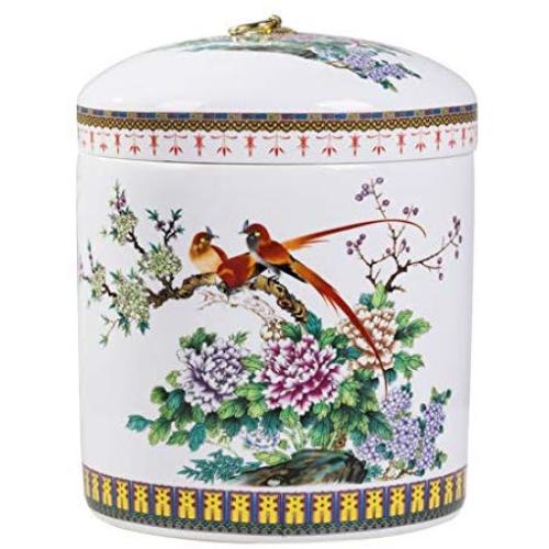 Airtight Large Food Storage Containers with Lids, Ceramic Cereal Containers Canister Jar for Kitchen Pantry Organization Flour Rice Candy Bulk, 5L, 26x20cm