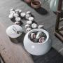Porcelain Tea Container tea Storage Containers ceramic Jar Milk Pot Tea Set-a 10x11cm(4x4inch)