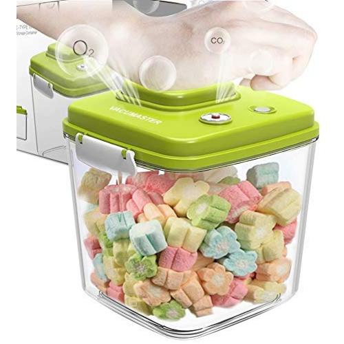 Lebensmittelbehälter Set mit Vakuumdichter, luftdichter Deckel – Vacumaster Quick Mariniergerät, dichte, BPA-freie Lagerbehälter, ideal für Babybrei, Pumpen- und Press-Keeper, 3,0 Liter Fassungsvermögen